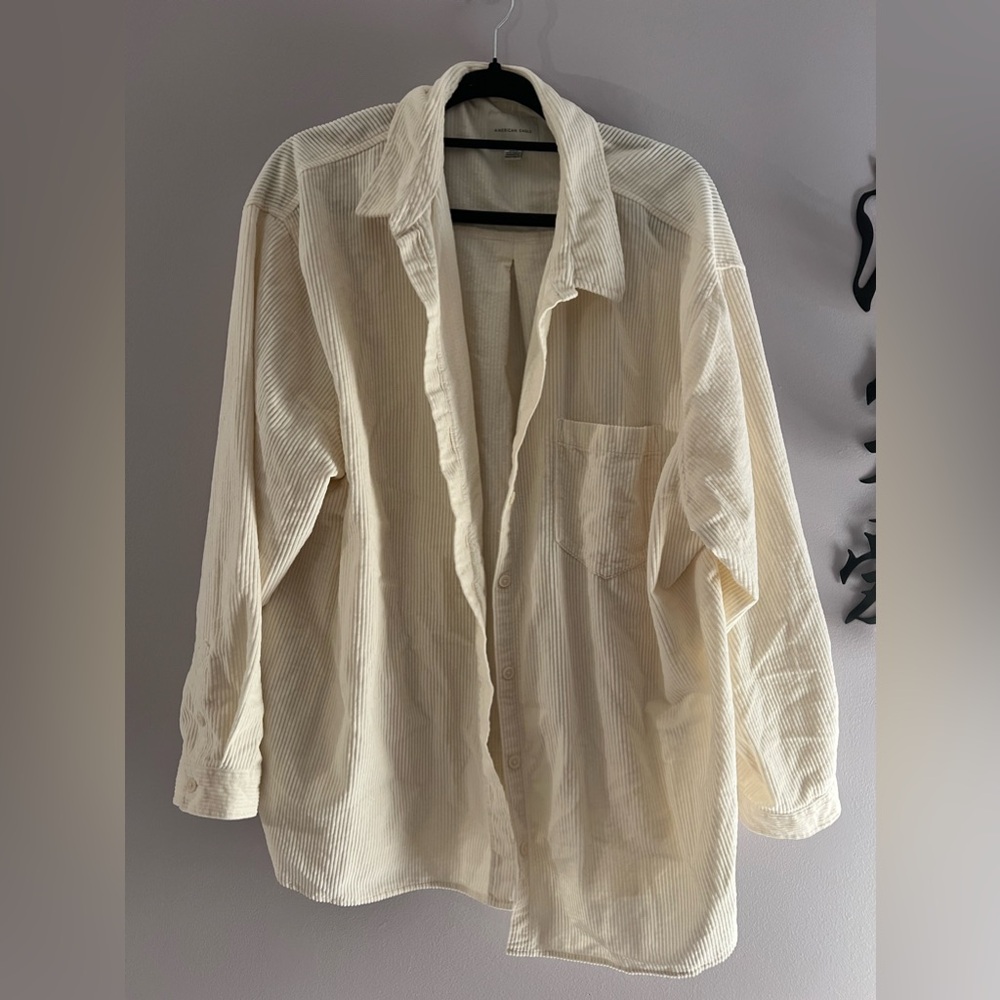 AE oversized cream button up XXL
